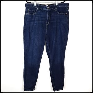 TORRID Sky High Skinny Stretchy Deep Wash Whisked Women's Skinny Jeans Size: 22R